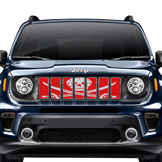 Dirty Acres® - 1-Pc Ahoy Matey Pirate Flag Style Red Perforated Main Grille