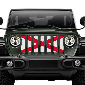 Dirty Acres® - 1-Pc Alabama Standard State Flag Style Perforated Main Grille