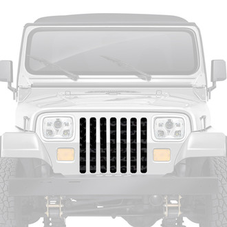Dirty Acres® - 1-Pc American Flag Style Dark Gray and Black Leopard Print Perforated Main Grille