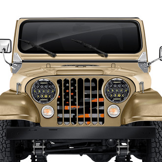 Dirty Acres® - 1-Pc American Orange Camo Flag Style Perforated Main Grille