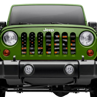 Dirty Acres® - 1-Pc American Orange Camo Flag Style Perforated Main Grille