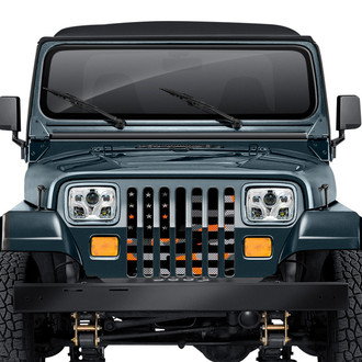 Dirty Acres® - 1-Pc American Orange Camo Flag Style Perforated Main Grille