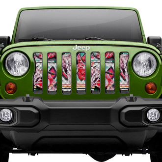 Dirty Acres® - 1-Pc Aztec Cow Skull Style Perforated Main Grille