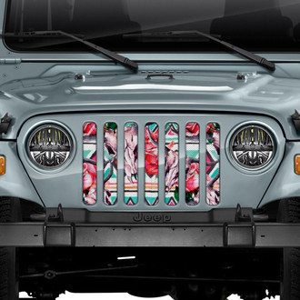 Dirty Acres® - 1-Pc Aztec Cow Skull Style Perforated Main Grille