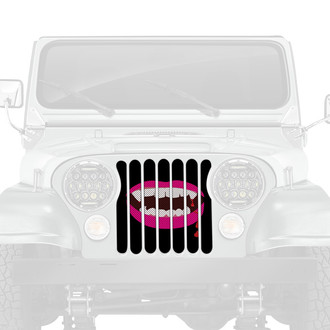 Dirty Acres® - 1-Pc Bella Pink Lips Style Perforated Main Grille