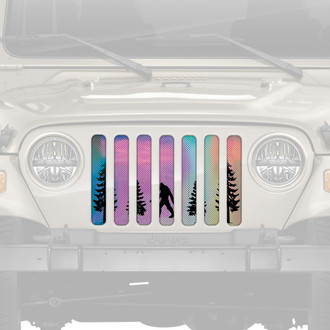 Dirty Acres® - 1-Pc Bigfoot Rainbow Chrome Background Style Perforated Main Grille