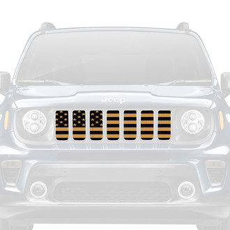 Dirty Acres® - 1-Pc American Flag Style Black/Gold Perforated Main Grille