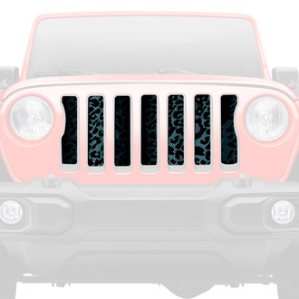 Dirty Acres® - 1-Pc Leopard Print Style Black/Gray Perforated Main Grille