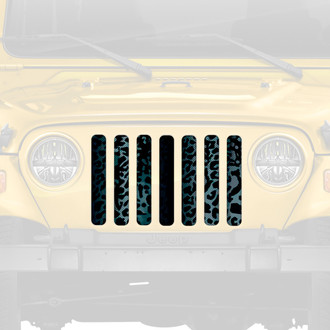 Dirty Acres® - 1-Pc Leopard Print Style Black/Gray Perforated Main Grille