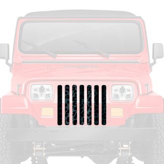 Dirty Acres® - 1-Pc Leopard Print Style Black/Gray Perforated Main Grille