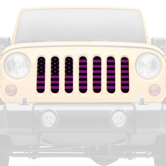 Dirty Acres® - 1-Pc American Flag Style Black/Purple Perforated Main Grille