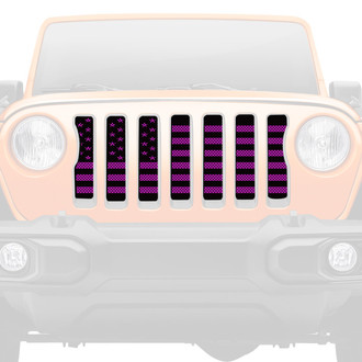 Dirty Acres® - 1-Pc American Flag Style Black/Purple Perforated Main Grille