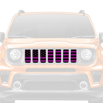 Dirty Acres® - 1-Pc American Flag Style Black/Purple Perforated Main Grille