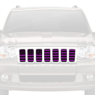 Dirty Acres® - 1-Pc American Flag Style Black/Purple Perforated Main Grille