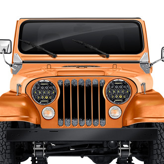Dirty Acres® - 1-Pc Fleck Style Black/Silver Perforated Main Grille