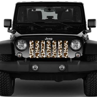Dirty Acres® - 1-Pc Cow Hide Style Brown Perforated Main Grille