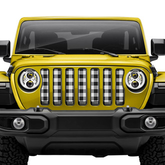 Dirty Acres® - 1-Pc Plaid Style Black/White Perforated Main Grille