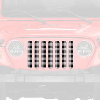 Dirty Acres® - 1-Pc Plaid Style Black/White Perforated Main Grille