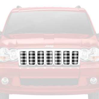 Dirty Acres® - 1-Pc Plaid Style Black/White Perforated Main Grille