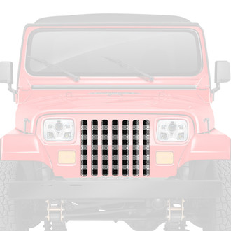 Dirty Acres® - 1-Pc Plaid Style Black/White Perforated Main Grille