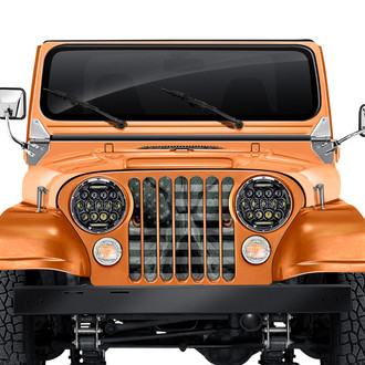 Dirty Acres® - 1-Pc Angry Patriot Style Black/White Perforated Main Grille