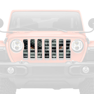 Dirty Acres® - 1-Pc Angry Patriot Style Black/White Perforated Main Grille
