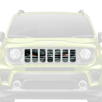 Dirty Acres® - 1-Pc Angry Patriot Style Black/White Perforated Main Grille