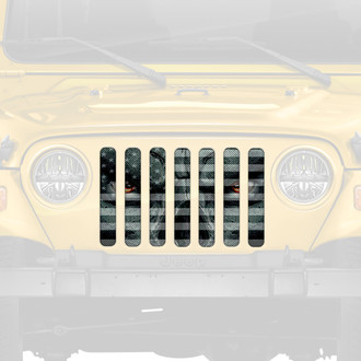 Dirty Acres® - 1-Pc Angry Patriot Style Black/White Perforated Main Grille