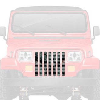 Dirty Acres® - 1-Pc Angry Patriot Style Black/White Perforated Main Grille