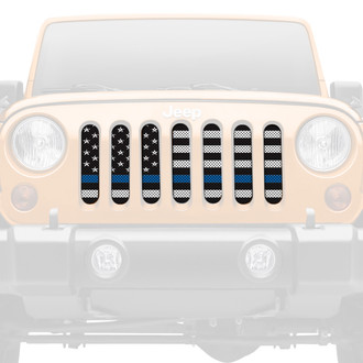 Dirty Acres® - 1-Pc American Black and White Back the Blue Style Perforated Main Grille