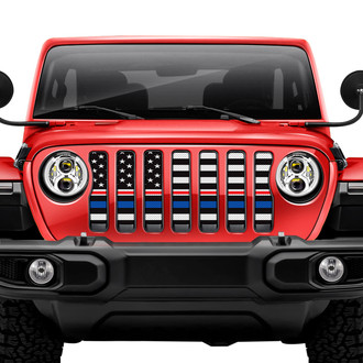 Dirty Acres® - 1-Pc American Black and White Back the Blue Style Perforated Main Grille