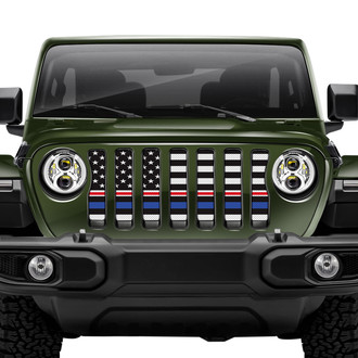 Dirty Acres® - 1-Pc American Black and White Back the Blue Style Perforated Main Grille