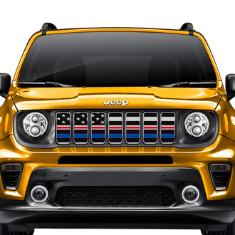 Dirty Acres® - 1-Pc American Black and White Back the Blue Style Perforated Main Grille