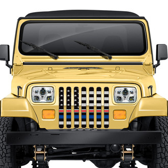 Dirty Acres® - 1-Pc American Black and White Back the Blue Style Perforated Main Grille