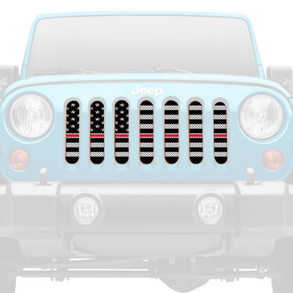 Dirty Acres® - 1-Pc American Flag Style Black/White Perforated Main Grille
