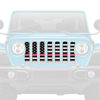 Dirty Acres® - 1-Pc American Flag Style Black/White Perforated Main Grille