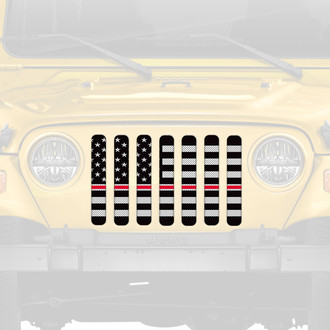 Dirty Acres® - 1-Pc American Flag Style Black/White Perforated Main Grille