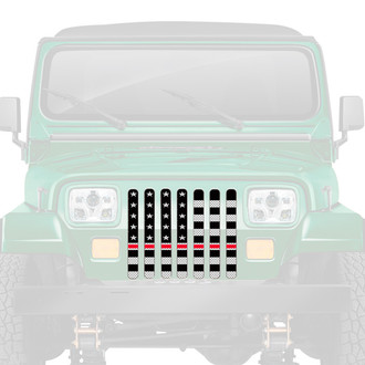 Dirty Acres® - 1-Pc American Flag Style Black/White Perforated Main Grille