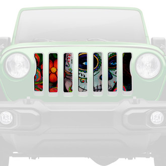 Dirty Acres® - 1-Pc Calavera Sugar Skull Style Perforated Main Grille
