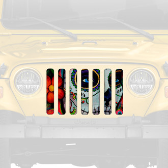 Dirty Acres® - 1-Pc Calavera Sugar Skull Style Perforated Main Grille
