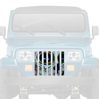 Dirty Acres® - 1-Pc Calavera Sugar Skull Style Perforated Main Grille