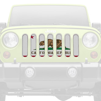 Dirty Acres® - 1-Pc California Republic Flag Style Perforated Main Grille