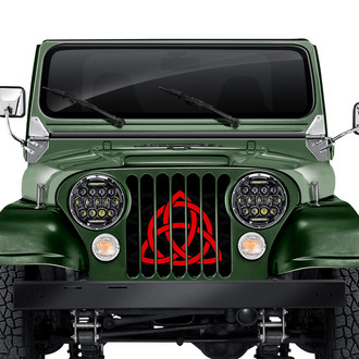 Dirty Acres® - 1-Pc Celtic Knot Style Red Perforated Main Grille