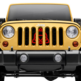 Dirty Acres® - 1-Pc Celtic Knot Style Red Perforated Main Grille