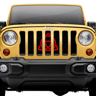 Dirty Acres® - 1-Pc Celtic Knot Style Red Perforated Main Grille