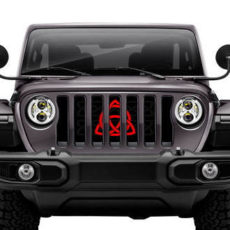 Dirty Acres® - 1-Pc Celtic Knot Style Red Perforated Main Grille