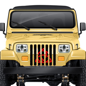 Dirty Acres® - 1-Pc Celtic Knot Style Red Perforated Main Grille