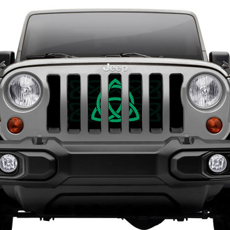 Dirty Acres® - 1-Pc Celtic Knot Style Green Perforated Main Grille