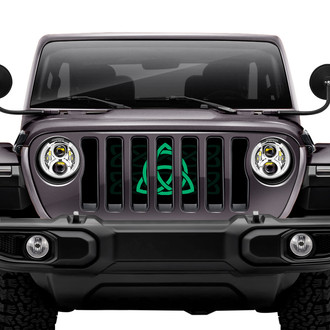 Dirty Acres® - 1-Pc Celtic Knot Style Green Perforated Main Grille