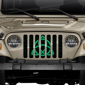 Dirty Acres® - 1-Pc Celtic Knot Style Green Perforated Main Grille